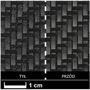 Tkanina węglowa 200 g/m² PODKLEJONA (styl 452-5 Aero, twill,) 100 cm; 0,5 m